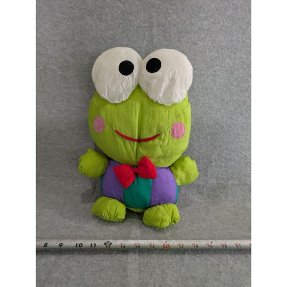 Vintage Sanrio Keroppi Plush Polyester Fiber Stuffed Animal Frog Green Purple - Picture 3 of 7